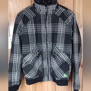 Men's Hugo Boss Checked Wool-blend Aviator Jacket with Teddy Collar